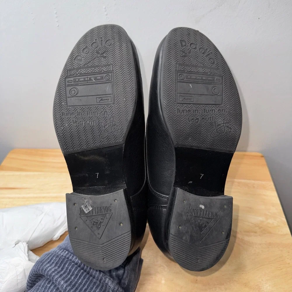 John Fluevog CBC Black Pebbled Leather Derby Oxford Shoes Mens 7 Womens 9